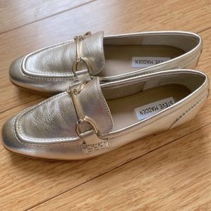 Steve Madden Gold Loafers